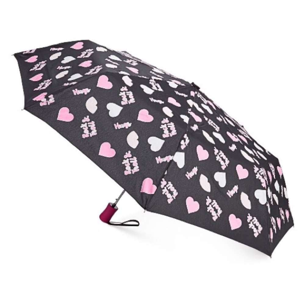 Betsey Johnson XoX Rock & Troll Hearts Umbrella - Picture 5 of 7